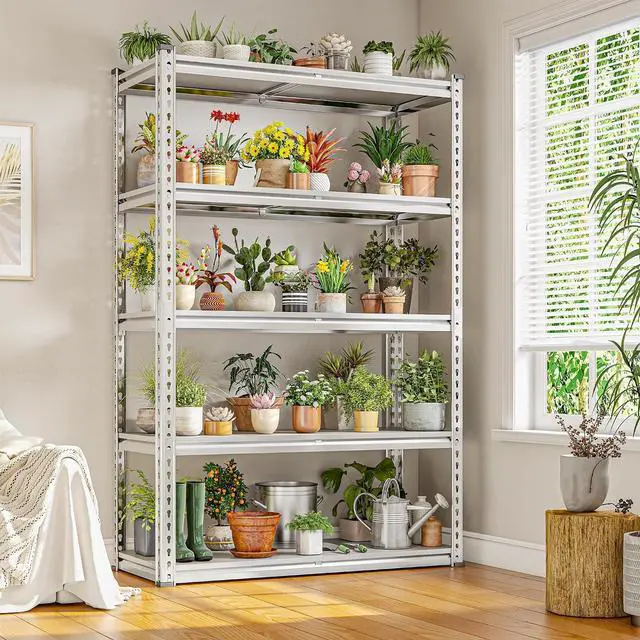 Alt view image 5 of 7 - 72" H Waterproof Plant Stand with PP Board for Gardening Enthusiasts | 2000Lbs Heavy Duty, Adjustable 5-Tier, Weather-Resistant, 35.4" W x 15.9" D x 72.0" H, for Patio Garden Balcony Yard