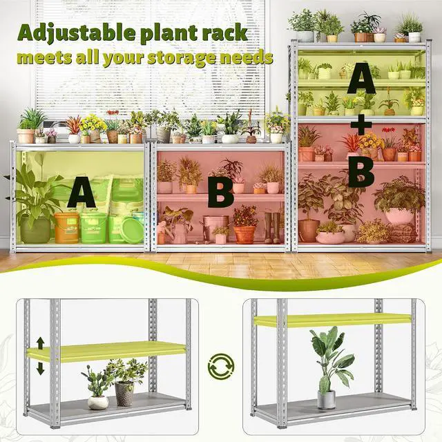 Alt view image 7 of 7 - 72" H Waterproof Plant Stand with PP Board for Gardening Enthusiasts | 2000Lbs Heavy Duty, Adjustable 5-Tier, Weather-Resistant, 35.4" W x 15.9" D x 72.0" H, for Patio Garden Balcony Yard