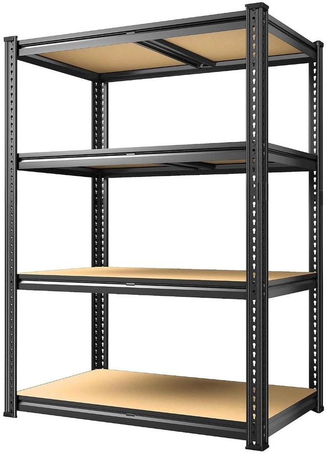 Alt view image 6 of 6 - Garage Shelving 60.1" H Storage Shelves Heavy Duty 1800 LBS, 4-Tier Metal Shelving Ajustable Garage Shelves for Warehouse Basement Kitchen Pantry Closet, 60.1" H x 35.5" W x 18" D