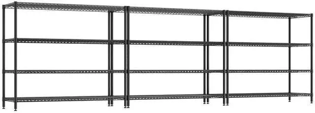 Main image of Storage Shelves, 2560LBS Heavy Duty&Adjustable Height for Garage | 55.5" W Shelf Space Saving, 4 Tier Freestanding, Powder Coated, Anti-Tipping Device, Moisture Resistant, 3-set for Basement