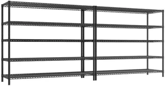 Main image of Storage Shelves, 3200LBS Heavy Duty&Adjustable Height for Garage | 55.5" W Shelf Space Saving, 5 Tier Freestanding, Powder Coated, Anti-Tipping Device, Moisture Resistant, 2-set for Pantry