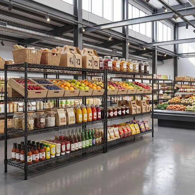 Alt view image 2 of 7 - Storage Shelves, 2560LBS Heavy Duty&Adjustable Height for Garage | 55.5" W Shelf Space Saving, 4 Tier Freestanding, Powder Coated, Anti-Tipping Device, Moisture Resistant, 4-set for Basement