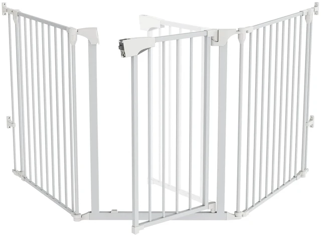 Main image of 82-Inch Versatile Safety Gate Metal Baby/Pet Gate Configurable Dog Barrier - Ideal for Wide Door Openings, Stairways, Doorways, Includes Wall Mounts