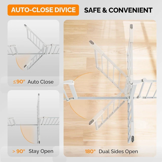 Alt view image 3 of 7 - 82-Inch Versatile Safety Gate Metal Baby/Pet Gate Configurable Dog Barrier - Ideal for Wide Door Openings, Stairways, Doorways, Includes Wall Mounts