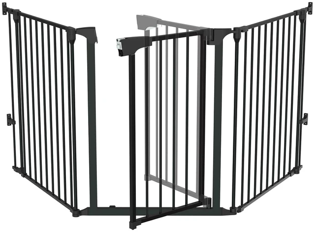 Main image of Baby Safety Gate, 82-Inch Configurable Walk-Through Fence for Toddler/Pet/Dog/Cat/Puppy, Adjustable Metal Barrier for Fireplace/Stairs/Doorways