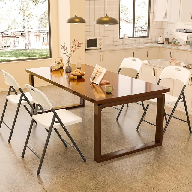 Alt view image 7 of 7 - 8-Pack White Plastic Folding Chairs, Portable Seat with Sturdy Steel Frame for Indoor & Outdoor Use, Perfect for Banquet, Party, Wedding, Office, and Camping