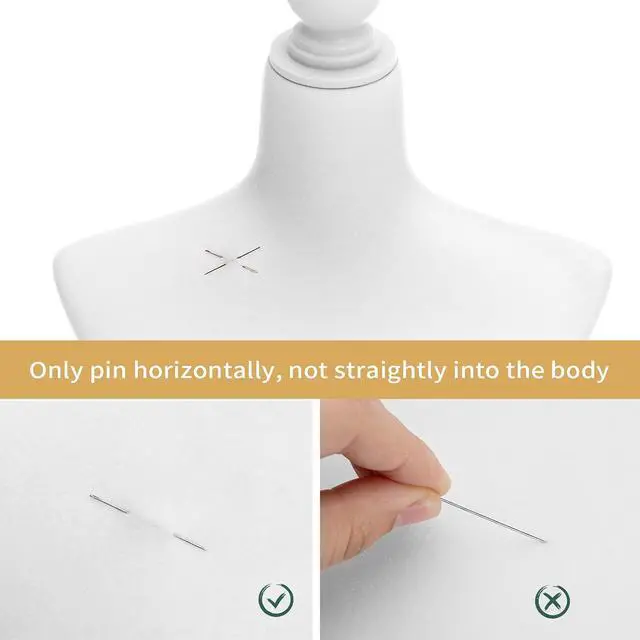Alt view image 5 of 7 - Female Dress Form Pinnable Mannequin Body Torso with Wooden Tripod Base Stand (White, 2-4)