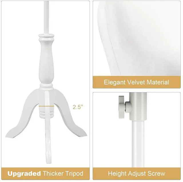 Alt view image 4 of 7 - Female Dress Form Pinnable Mannequin Body Torso with Wooden Tripod Base Stand (White, 14-16)