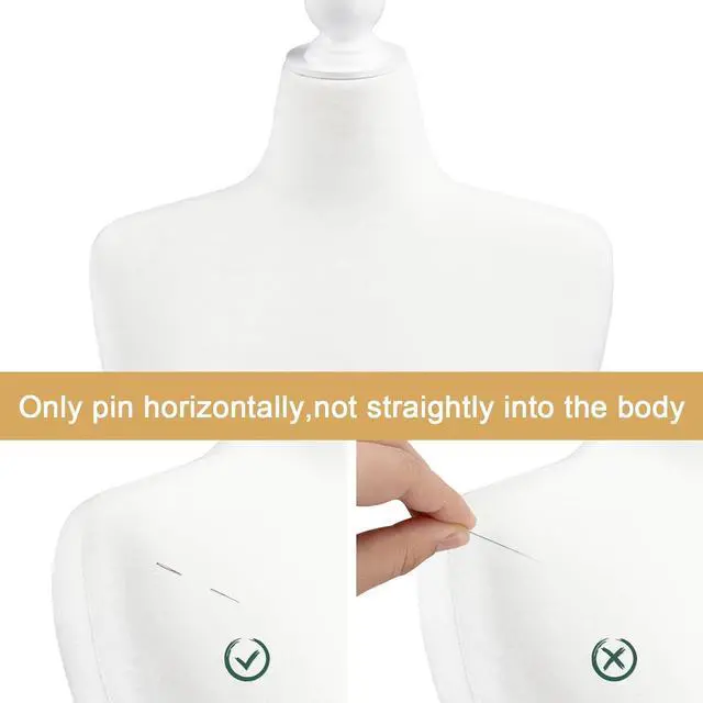 Alt view image 5 of 7 - Female Dress Form Pinnable Mannequin Body Torso with Wooden Tripod Base Stand (White, 14-16)