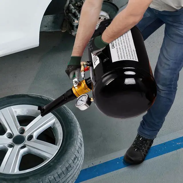 Alt view image 2 of 2 - 5 Gallon Air Tire Bead Seater, 145 PSI Bead Blaster with Pressure Gauge & Handle, Seating Tool Inflator Tank for Truck ATV, Jeep, Pickup