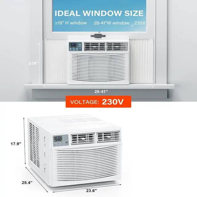 Alt view image 6 of 7 - 18000BTU Window Air Conditioner with Heat & Timer, Wi-Fi Enabled Window AC Unit Compatible with Alexa & Google Assistant & Easy Installation Kit for Rooms up to 1000 Sq.Ft, 230V/60Hz