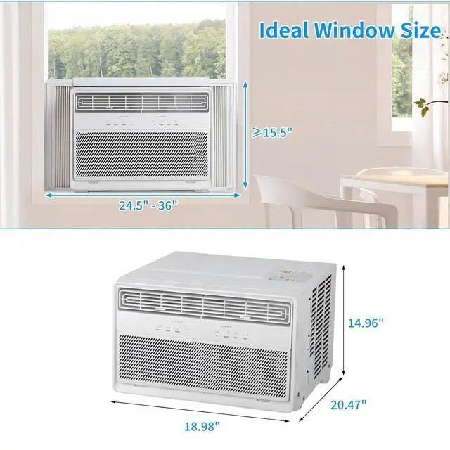 Alt view image 6 of 7 - 11,000 BTU Inverter Window Air Conditioner with Heat, WiFi Enabled Window AC Unit Works with Alexa & Google Assistant, Quiet Operation & Easy Install Kit for Rooms up to 450 Sq Ft, 115V / 60HZ