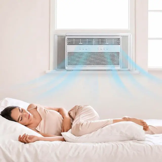 Alt view image 7 of 7 - 8,000 BTU Inverter Window Air Conditioner with Heat, WiFi Enabled Window AC Unit Works with Alexa & Google Assistant, Quiet Operation & Easy Install Kit for Rooms up to 350 Sq Ft, 115V / 60HZ