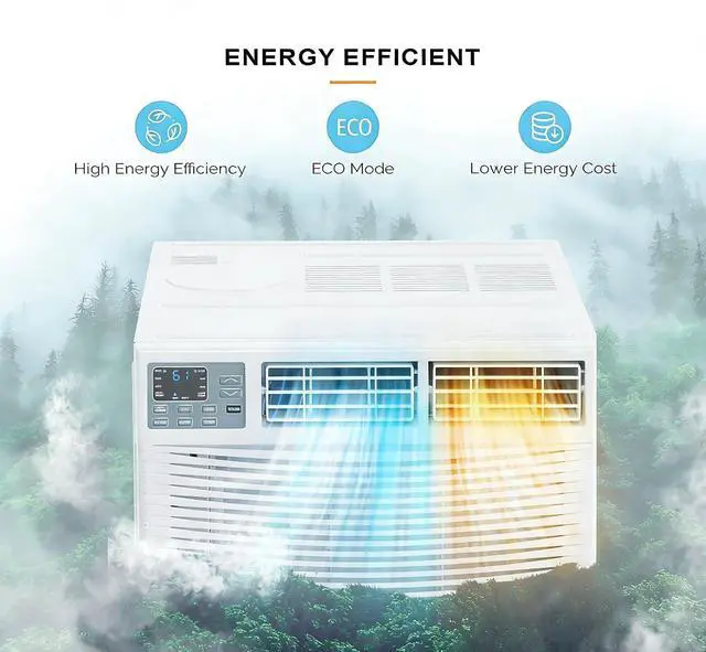 Alt view image 3 of 6 - 12000BTU Window Air Conditioner with Heat & Timer, Wi-Fi Enabled Window AC Unit Compatible with Alexa & Google Assistant & Easy Installation Kit for Rooms up to 550 Sq.Ft, 230V/60Hz