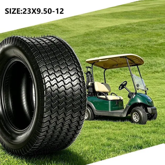 Alt view image 2 of 7 - 23x9.50-12 Lawn Mower Tires(2-Pack),4Ply Turf Tire Fits Most Lawn & Garden Riding Mower Tractor Golf Cart Utility Vehicles,24x9.5x12 Tubeless