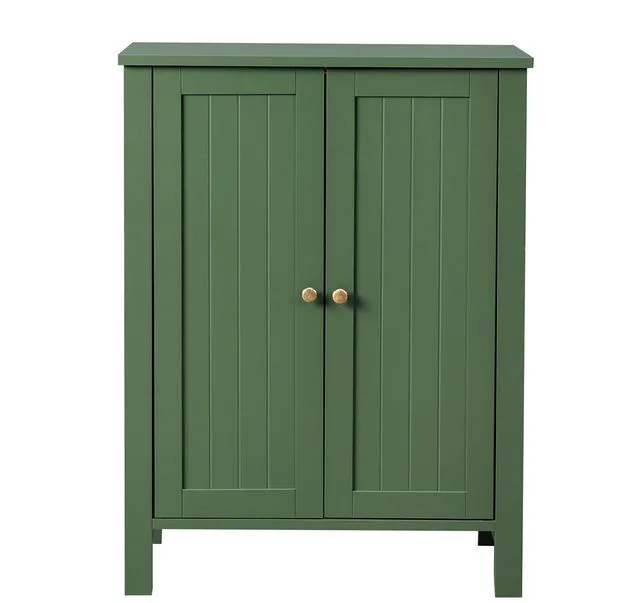 Alt view image 4 of 7 - Free Standing Bathroom Cabinet, Sage Green Accent Storage Cabinet with Doors, Small Wooden Floor Console Sideboard for Entryway, Living Room, 31.5" H