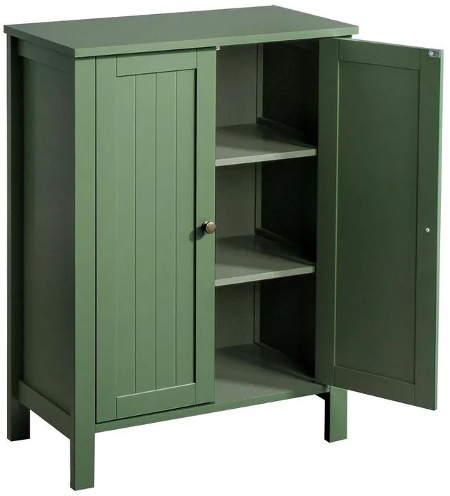 Alt view image 5 of 7 - Free Standing Bathroom Cabinet, Sage Green Accent Storage Cabinet with Doors, Small Wooden Floor Console Sideboard for Entryway, Living Room, 31.5" H