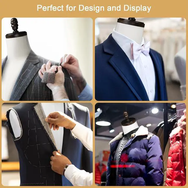 Alt view image 6 of 7 - Male Dress Form, Male Mannequin with Wooden Tripod Stand, Adjustable Height Torso Body for and Display and Sewing (Cotton)
