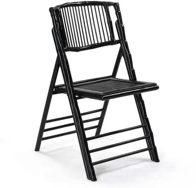 Main image of Bamboo Folding Chairs 1/2/4 Pack Foldable Dining Wood Chairs for Outdoor Indoor Garden Patio Lawn Porch Wedding Party Event,Black