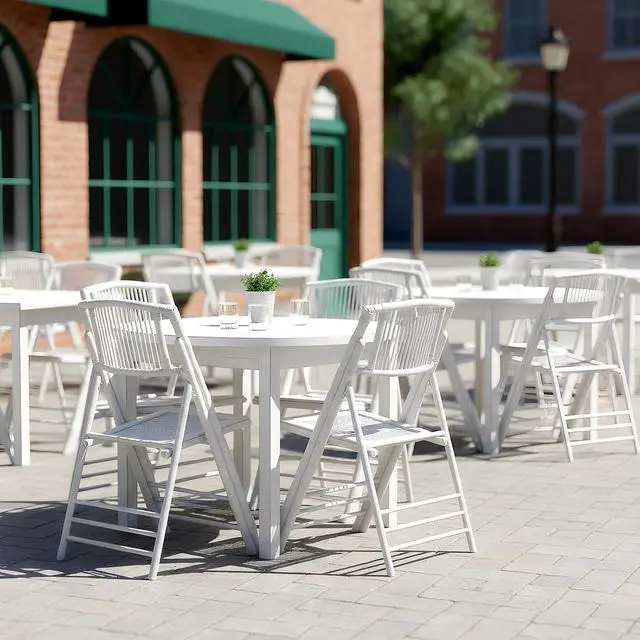 Alt view image 6 of 7 - Bamboo Folding Chairs 1/2/4 Pack Foldable Dining Wood Chairs for Outdoor Indoor Garden Patio Lawn Porch Wedding Party Event,White