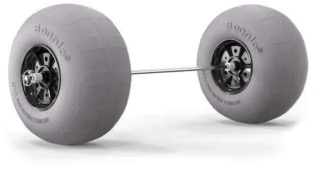 Main image of Replacement Balloon Wheels 12" Big Beach Sand Tires for Kayak Dolly Canoe Carts Buggy with Free Air Pump (2-Pack)