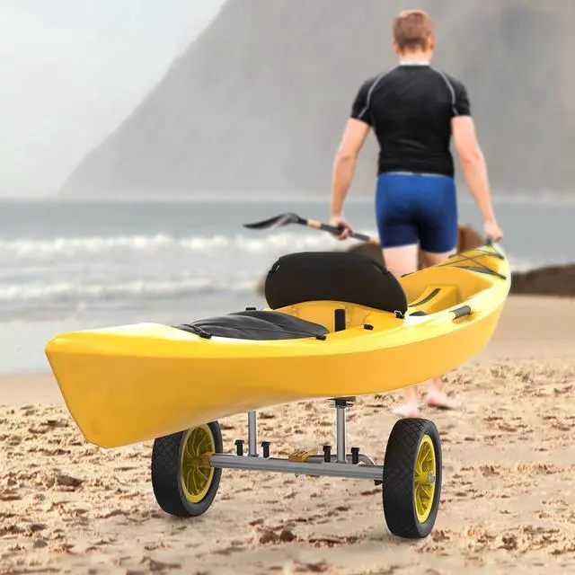 Alt view image 7 of 7 - Kayak Cart Dolly Kayak Wheels Detachable Canoe Cart with Solid Tires and Kickstand Kayak Trolley