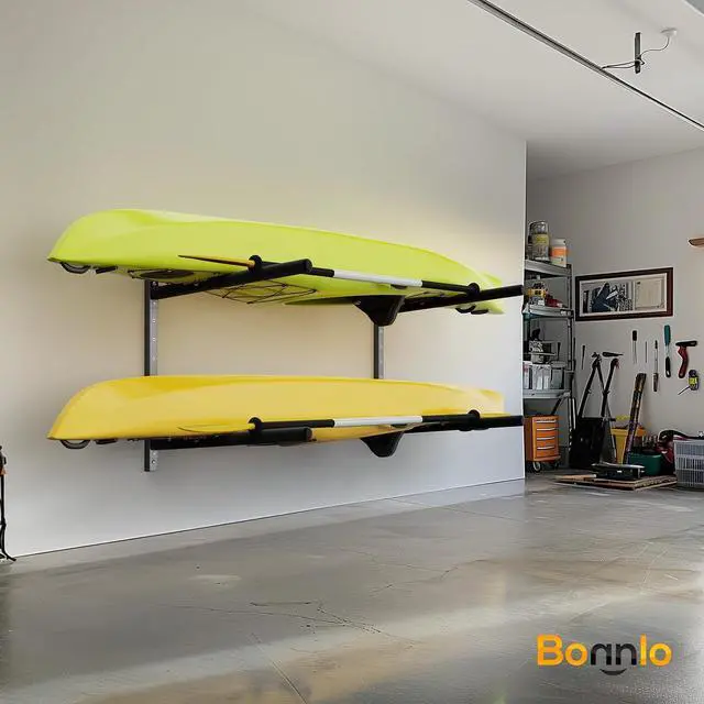 Alt view image 2 of 7 - Kayak Storage Rack, Adjustable Heavy Duty Kayak Rack for Kayaks Paddle Boards, Kayak Paddle Holder for Garage, Spacesaver, Gentle on Padding, Boat Organizer