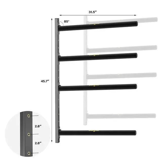 Alt view image 7 of 7 - Kayak Storage Rack, Adjustable Heavy Duty Kayak Rack for Kayaks Paddle Boards, Kayak Paddle Holder for Garage, Spacesaver, Gentle on Padding, Boat Organizer