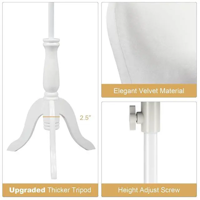 Alt view image 4 of 7 - Female Dress Form Size 10-12, Adjustable Height Torso Body with Upgraded Tripod Stand, Medium Size Mannequin for Sewing and Display (10-12, White)