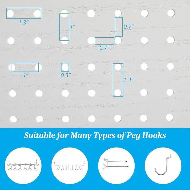 Alt view image 5 of 7 - 4 Panel Pegboard Freestanding, 5 FT Portable Display Board Organizer for Craft Show Jewelry, Wooden Folding Privacy Screen Room Divider (with Base, White)