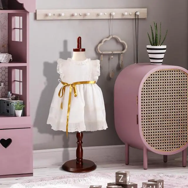 Alt view image 5 of 7 - Upgraded Kid Dress Form, 2-3 Years Old, 3-4 Years Old, Toddler Mannequin Torse with Adjustable Rubber Wood Stand for Dress Jewelry Display (0.5-1 Years Old)