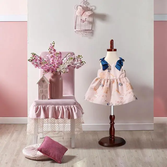 Alt view image 6 of 7 - Upgraded Kid Dress Form, 2-3 Years Old, 3-4 Years Old, Toddler Mannequin Torse with Adjustable Rubber Wood Stand for Dress Jewelry Display (0.5-1 Years Old)