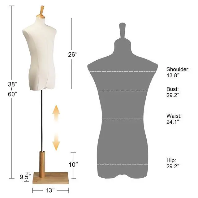 Alt view image 2 of 7 - Upgraded Kid Dress Form, 10-12 Years Old Child Mannequin Torse Body with Adjustable Solid Wood Stand for Dress Jewelry Display (10-12 Years Old)