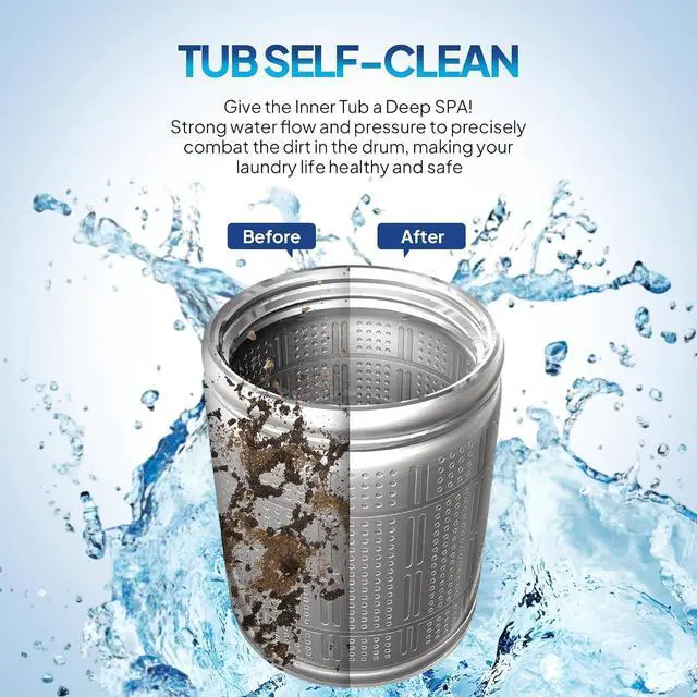 Alt view image 5 of 7 - 30LBS Fully Automatic Washer, 2 in 1 Portable Washing Machine, Top Load Washer and Spin Dryer Combo with Drain Pump, 8 Washing Programs & 8 Water Level for Home, Apartment