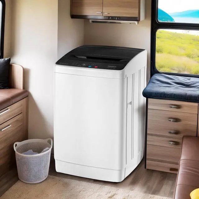 Alt view image 7 of 7 - 30LBS Fully Automatic Washer, 2 in 1 Portable Washing Machine, Top Load Washer and Spin Dryer Combo with Drain Pump, 8 Washing Programs & 8 Water Level for Home, Apartment