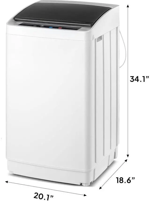 Alt view image 6 of 7 - 17.8lbs Fully Automatic Washer, 2 in 1 Portable Washing Machine, Top Load Washer and Spin Dryer Combo with Drain Pump, 8 Washing Programs & 5 Water Level for Home, Apartment