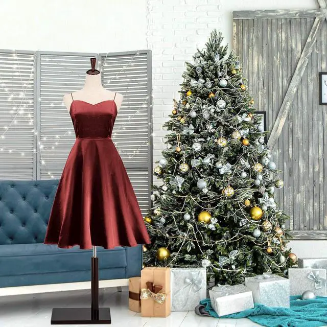 Alt view image 2 of 7 - Female Dress Form, Mannequin Torso Body with Adjustable Wood Stand for Dress Display Clothes Design, Pinnable Manikin (White, 6-8)