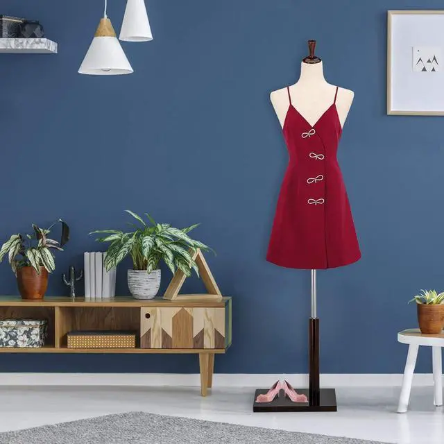 Alt view image 7 of 7 - Female Dress Form, Mannequin Torso Body with Adjustable Wood Stand for Dress Display Clothes Design, Pinnable Manikin (White, 6-8)