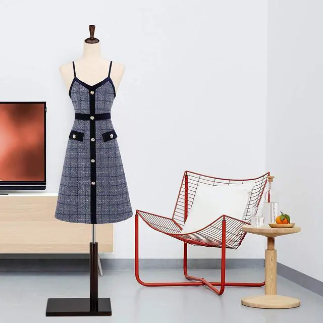 Alt view image 6 of 7 - Female Dress Form, Mannequin Torso Body with Adjustable Wood Stand for Dress Display Clothes Design, Pinnable Manikin (White, 6-8)