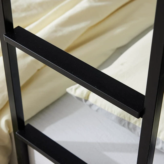 Alt view image 6 of 7 - 2 in 1 Convertible Twin Over Twin Metal Bunk Bed with 2 Storage Drawers, Full-Length Guardrail, Safe Ladder, Headboard & Footboard, No Box Spring Needed, for Kids Children Adults, Black