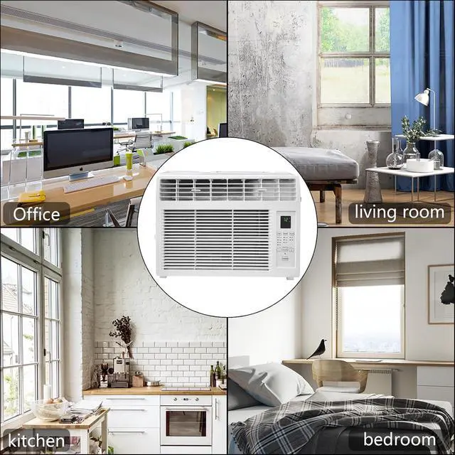 Alt view image 7 of 7 - 6000BTU Window Air Conditioner with Remote and 24H Timer, Window AC Unit with ECO Mode and 4 Fan Speed, Cools up to 250 Sq. Ft., Easy Installation for Home Bedroom Apartment Office 115V