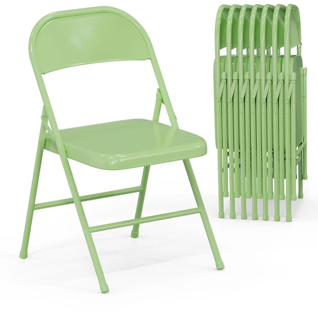 Main image of All Iron Metal Folding Chair,Lightweight Portable Folding Chair,Indoor/Outdoor Dual-Use Seating,Green(8 Pack)