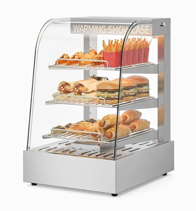 Main image of Commercial Food Warmer Display with Adjustable Shelf, 3-Tier Electric Countertop Warmers for Hamburger, Chicken, Bread, Pizza Warmer in Restaurant, Cafe, Store 800W 86-185
