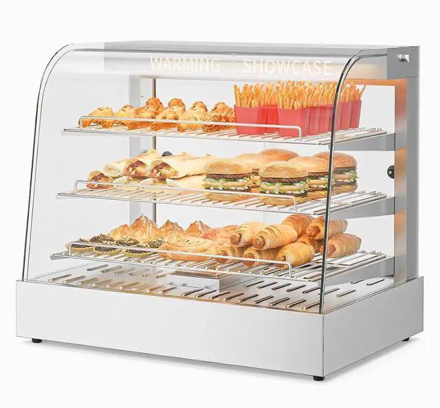 Main image of Commercial Food Warmer Display with Adjustable Shelf, 3-Tier Electric Countertop Warmers for Hamburger, Chicken, Bread, Pizza Warmer in Restaurant, Cafe, Store 800W 86-185