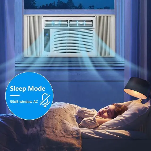 Alt view image 3 of 7 - WIFI-Enabled 6000 BTU Air Conditioner Window Unit, Energy Saving Room Air Conditioner, AC Unit with Remote Control & Timer Function Ideal for Rooms up to 250 Square Feet, 115V/60Hz, White
