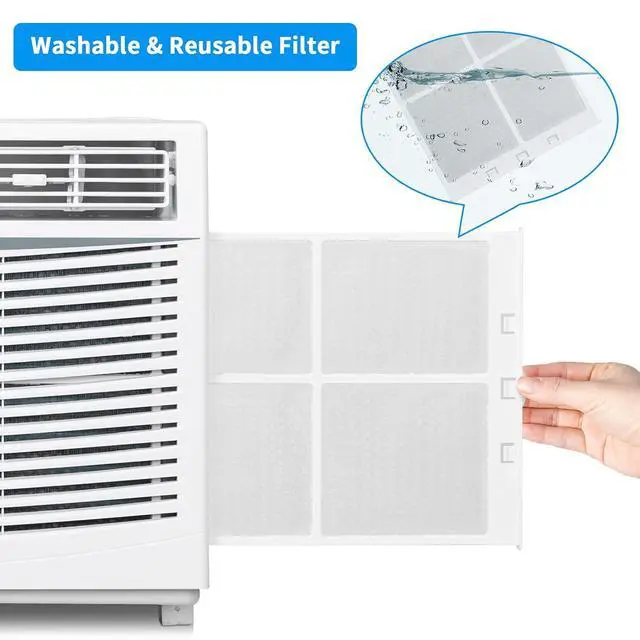 Alt view image 4 of 7 - WIFI-Enabled 6000 BTU Air Conditioner Window Unit, Energy Saving Room Air Conditioner, AC Unit with Remote Control & Timer Function Ideal for Rooms up to 250 Square Feet, 115V/60Hz, White