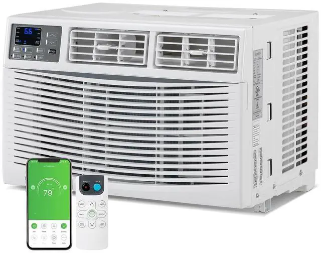 Main image of WIFI-Enabled 10000BTU Air Conditioner Window Unit, Energy Saving Room Air Conditioner, AC Unit with Remote Control & Timer Function Ideal for Rooms up to 450 Square Feet, 115V/60Hz, White