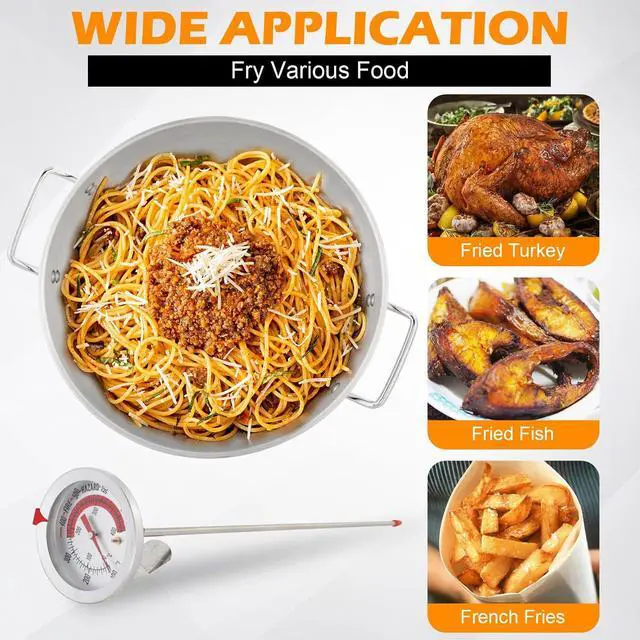 Alt view image 5 of 7 - 30QT Turkey Fryer and 10QT Fish Fryer Kit, 54000BTU Propane Gas Stove with Foldable Side Table, Outdoor Aluminum Deep Fryer Pot for Seafood Boiling with Lifting Hook, Turkey Rack & Thermometer