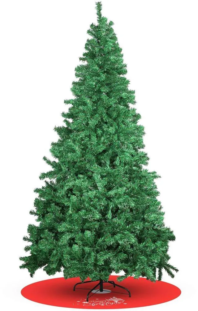 Main image of 7ft Premium Artificial Spruce Holiday Christmas Tree for Home, Office, Party Decoration with 1000 Branch Tips, Red Tree-Skirt, Metal Hinges and Foldable Metal Base (Green)