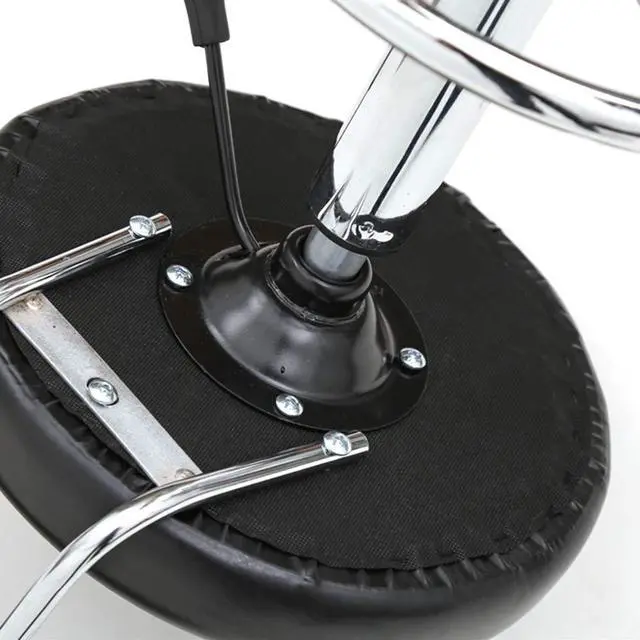 Alt view image 6 of 7 - PVC Faux Leather Rolling Swivel Salon Stool Chair with Back Support Adjustable Hydraulic Seat Height 23 in Diameter 13 Inch for Office Massage Facial Spa Medical Drafting Tattoo Beauty Barber